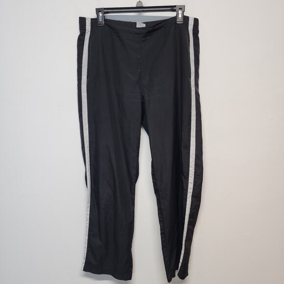 Vintage Lady Foot Locker Track Pants Size M Black Ankle Pull On Nylon Gorp Y2K - Picture 1 of 10